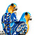 Blue Enamel Parrot Brooch (Silver Tone Metal) - view 2