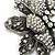Large Diamante Floral Corsage Brooch (Antique Silver Tone) - view 8