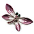 Tiny Light Purple Diamante Butterfly Brooch (Silver Tone Metal) - view 3