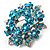 Light Blue Crystal Wreath Brooch (Silver Tone Metal) - view 7