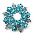 Light Blue Crystal Wreath Brooch (Silver Tone Metal) - view 9