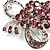 Bright Lilac Crystal Grapes Brooch (Silver Tone) - view 3