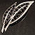 Large Black Diamante 'Leaf' Pin/Pendant (Silver Tone) - view 5