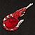 Large Hot Red Crystal Prawn Brooch (Silver Tone Metal) - view 2