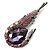 Large Purple Crystal Prawn Brooch (Silver Tone Metal)