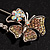 Rhodium Plated Citrine Butterfly Safety Pin Brooch - view 5
