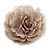 Oversized Light Grey Silk Fabric Rose Brooch - 16cm Diameter - view 3