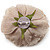 Oversized Light Grey Silk Fabric Rose Brooch - 16cm Diameter - view 5