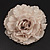 Oversized Light Grey Silk Fabric Rose Brooch - 16cm Diameter - view 10