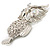 Large Filigree Crystal Owl Brooch (Silver Tone) - view 10