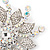 Large Bridal Swarovski Crystal Flower Brooch In Rhodium Plated Metal - view 3
