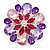 Dazzling Jewel Floral Corsage Brooch In Rhodium Plated Metal - 6.5cm Diameter - view 7