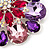 Dazzling Jewel Floral Corsage Brooch In Rhodium Plated Metal - 6.5cm Diameter - view 3