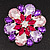 Dazzling Jewel Floral Corsage Brooch In Rhodium Plated Metal - 6.5cm Diameter - view 2