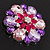 Dazzling Jewel Floral Corsage Brooch In Rhodium Plated Metal - 6.5cm Diameter - view 5