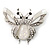 Large Enamel Bug Brooch (White)