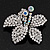 Stunning Clear Diamante Flower Brooch (Gun Metal Finish) - view 2