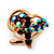 Tiny Deep Purple Crystal Heart Pin In Gold Plated Metal - view 5