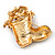 Christmas Stocking Brooch In Gold Plated Metal - 40mm L - view 4