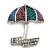 Rhodium Plated Multicoloured Umbrella Brooch