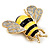 Yellow/Black Enamel Bee Brooch In Gold Plated Metal - 4cm Length - view 9