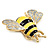 Yellow/Black Enamel Bee Brooch In Gold Plated Metal - 4cm Length - view 10