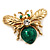 Small Funky Bee Brooch In Gold Plated Metal - 2.5cm Length - view 5