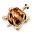 Light Gold Plated Enamel 'Turtle' Brooch - view 8