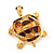 Light Gold Plated Enamel 'Turtle' Brooch - view 2