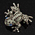 Swarovski Crystal 'Frog' Brooch In Rhodium Plated Metal (Light Green/ Grey) - view 8