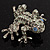 Swarovski Crystal 'Frog' Brooch In Rhodium Plated Metal (Light Green/ Grey) - view 3