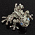 Swarovski Crystal 'Frog' Brooch In Rhodium Plated Metal (Light Green/ Grey) - view 9