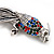 Multicoloured Exotic Bird Brooch In Silver Tone Metal - view 4