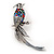 Multicoloured Exotic Bird Brooch In Silver Tone Metal - view 5