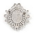 Silver Tone Black Diamante Filigree 'Cameo' Brooch - 5.5cm Length - view 5