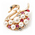 White Faux Pearl 'Swan' Brooch In Gold Plated Metal - 4cm Length - view 3