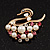 White Faux Pearl 'Swan' Brooch In Gold Plated Metal - 4cm Length - view 2