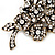 Large Clear 'Bunch Of Flowers' Brooch In Burn Gold Finish - 10cm Length - view 3
