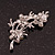 Crystal Floral Brooch (Silver&Dark Blue) - 5.5cm Length - view 6