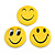 3pcs Happy Smiling Face Lapel Pin Button Badge - 3cm Diameter