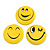3pcs Very Happy Smiling Face Lapel Pin Button Badge - 3cm Diameter