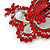 Large Red Crystal 'Butterfly' Brooch In Rhodium Plating - 8cm Length - view 5
