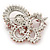 Large Red Crystal 'Butterfly' Brooch In Rhodium Plating - 8cm Length - view 6