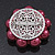 Handmade Cherry Glass Bead 'Flower' Brooch - 5.5cm Diameter - view 5