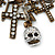 'Crosses, Hearts & Skulls' Charm Safety Pin Brooch In Bronze Finish Metal - - view 6