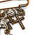 'Crosses, Hearts & Skulls' Charm Safety Pin Brooch In Bronze Finish Metal - - view 3