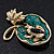 Small 'Frog On The Lotus Leaf' Brooch In Gold Plated Metal - 4.5cm Length - view 2