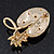 Small 'Frog On The Lotus Leaf' Brooch In Gold Plated Metal - 4.5cm Length - view 4