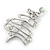 Silver Plated Clear Crystal 'Christmas Tree' Brooch - 5.5cm Length - view 6