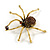 Large Amber Coloured Swarovski Crystal 'Spider' Brooch In Gold Plating - 6.5cm Length - view 3
